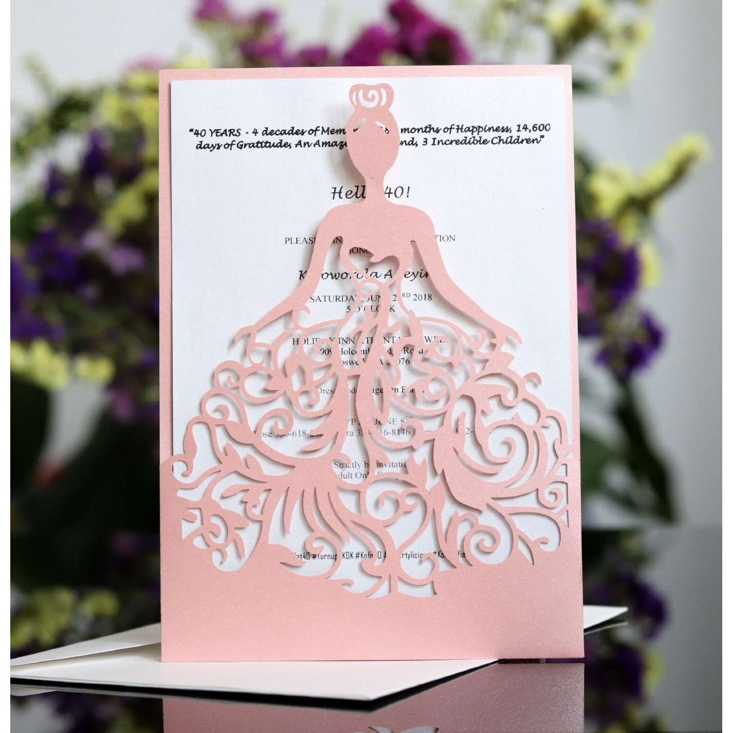 Invitation Card With Envelope Wedding Card  Modern Marriage Invitation Laser Cut